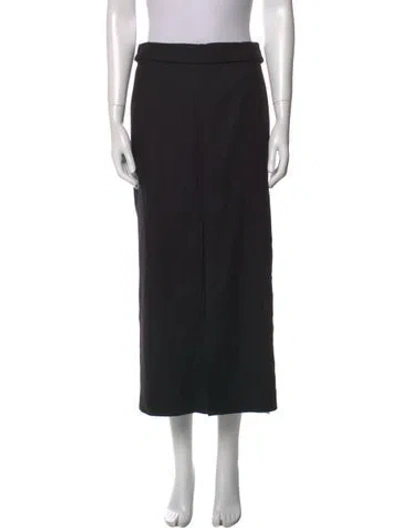 Pre-owned Dries Van Noten Wool Midi Length Skirt In Black