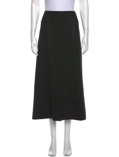 Pre-owned Dries Van Noten Wool Midi Length Skirt In Black