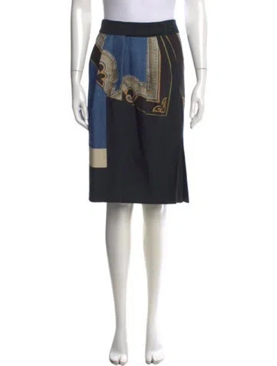 Pre-owned Dries Van Noten Wool Midi Length Skirt In Black