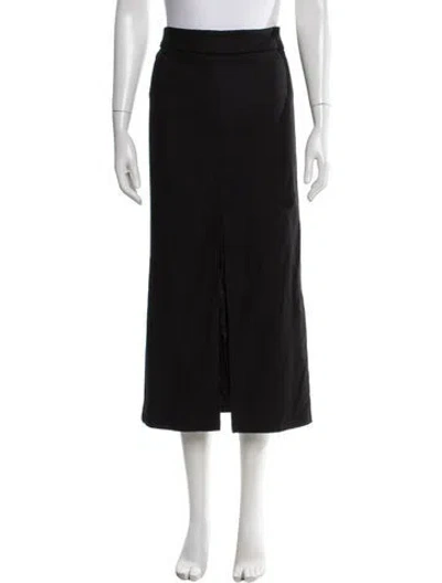 Pre-owned Dries Van Noten Wool Midi Length Skirt In Black