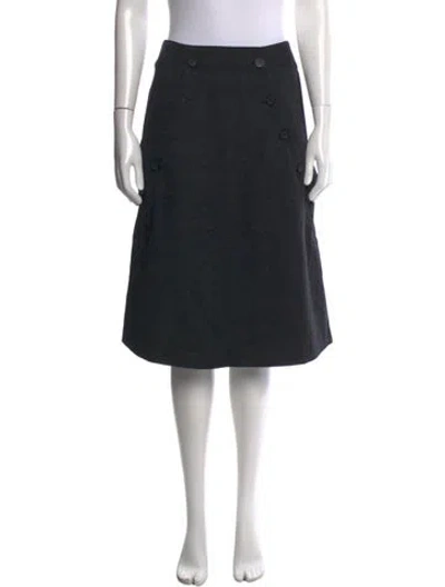 Pre-owned Dries Van Noten Wool Midi Length Skirt In Black