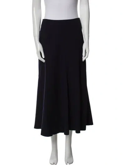 Pre-owned Dries Van Noten Wool Midi Length Skirt In Blue
