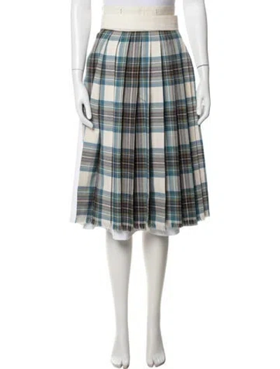 Pre-owned Dries Van Noten Wool Midi Length Skirt In Blue