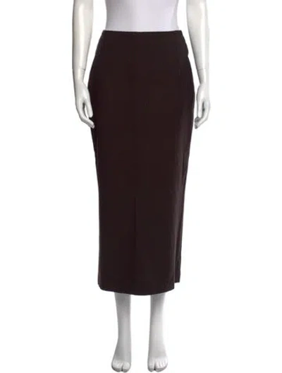 Pre-owned Dries Van Noten Wool Midi Length Skirt In Brown