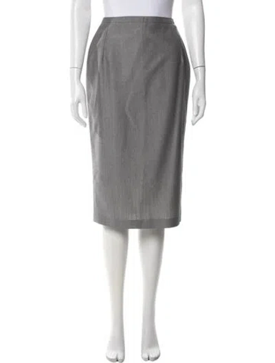 Pre-owned Dries Van Noten Wool Midi Length Skirt In Gray