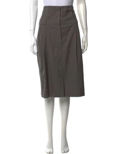 Pre-owned Dries Van Noten Wool Midi Length Skirt In Gray