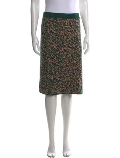 Pre-owned Dries Van Noten Wool Midi Length Skirt In Green