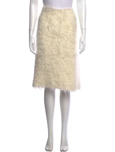 Pre-owned Dries Van Noten Wool Midi Length Skirt In Neutrals