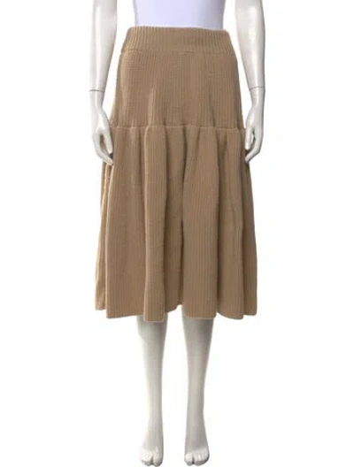 Pre-owned Dries Van Noten Wool Midi Length Skirt In Neutrals