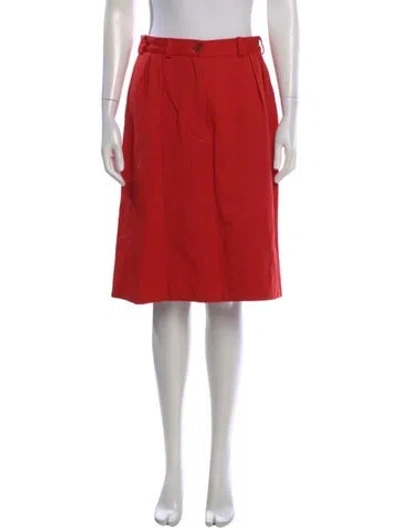 Pre-owned Dries Van Noten Wool Midi Length Skirt In Red