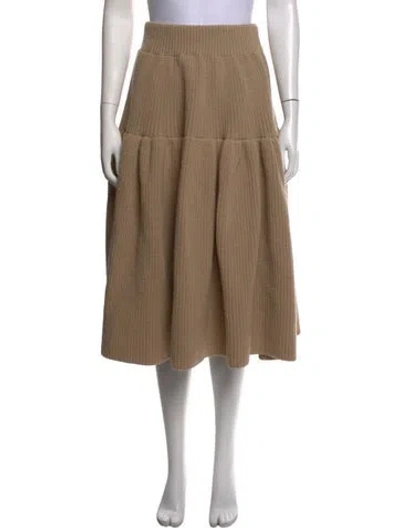Pre-owned Dries Van Noten Wool Midi Length Skirt W/ Tags In Neutrals