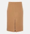 Dries Van Noten Wool Midi Skirt In Beige