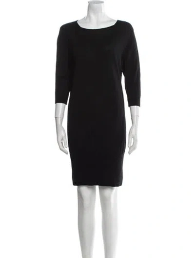 Pre-owned Dries Van Noten Wool Mini Dress In Black