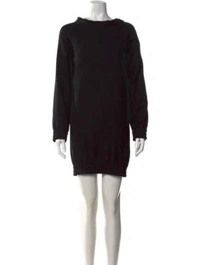 Pre-owned Dries Van Noten Wool Mini Dress In Black