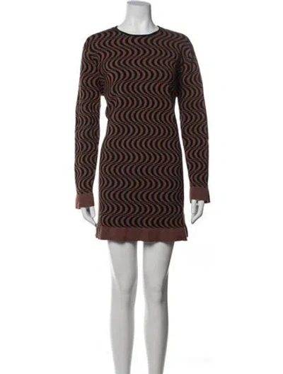 Pre-owned Dries Van Noten Wool Mini Dress In Brown