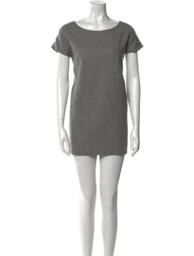 Pre-owned Dries Van Noten Wool Mini Dress In Gray