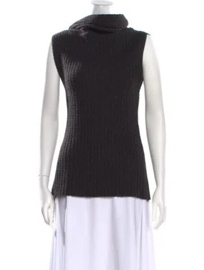 Pre-owned Dries Van Noten Wool Mock Neck Sweater In Black