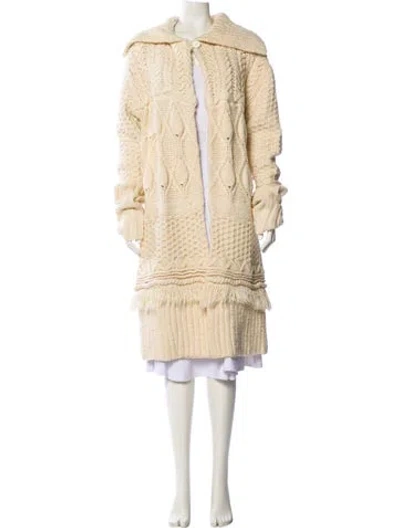 Pre-owned Dries Van Noten Wool Mock Neck Sweater In Neutral