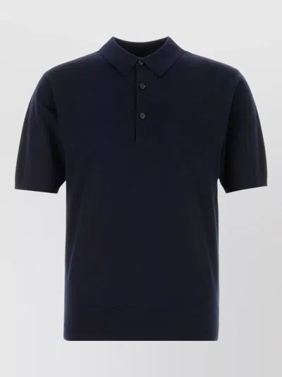 Dries Van Noten Wool Murice Solo Shirt Short Sleeves In Blue