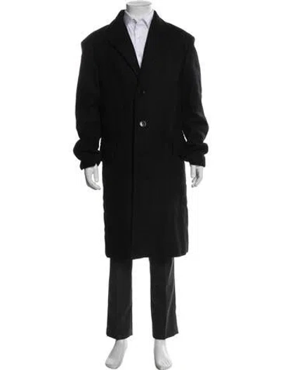 Pre-owned Dries Van Noten Wool Overcoat In Black