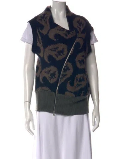 Pre-owned Dries Van Noten Wool Paisley Print Sweater In Black