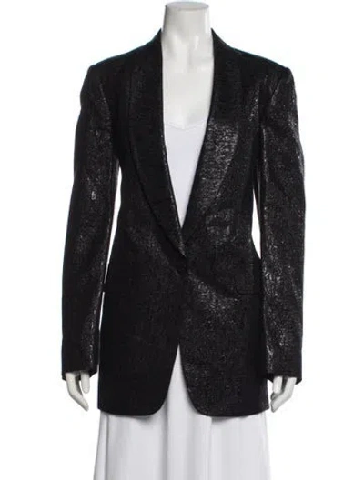 Pre-owned Dries Van Noten Wool Patterned Blazer In Black