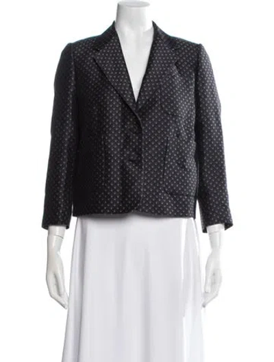 Pre-owned Dries Van Noten Wool Patterned Blazer In Blue