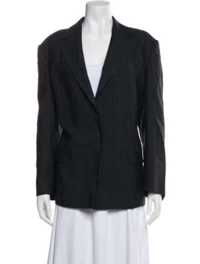 Pre-owned Dries Van Noten Wool Patterned Blazer In Blue
