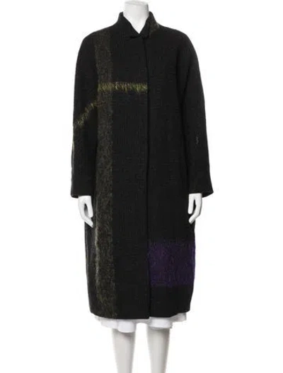 Pre-owned Dries Van Noten Wool Patterned Coat In Black