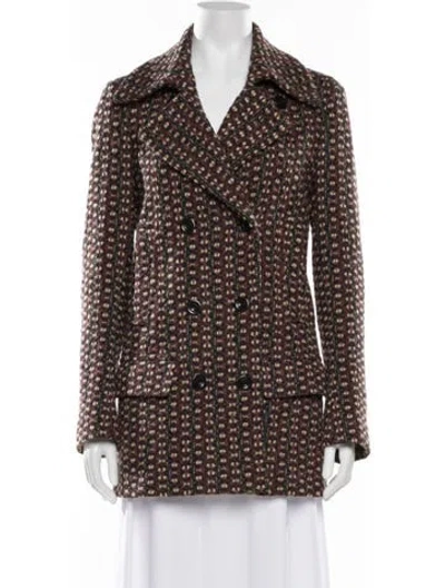Pre-owned Dries Van Noten Wool Patterned Jacket In Brown