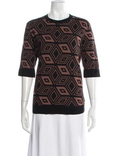 Pre-owned Dries Van Noten Wool Patterned Sweater In Black
