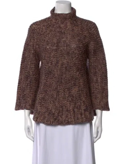 Pre-owned Dries Van Noten Wool Patterned Sweater In Brown