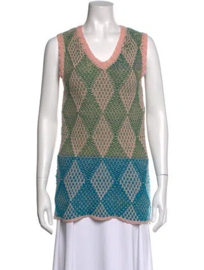 Pre-owned Dries Van Noten Wool Patterned Sweater In Multicolor