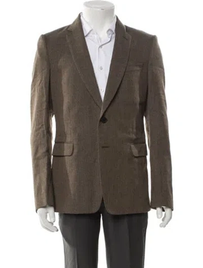 Pre-owned Dries Van Noten Wool Peacoat In Brown