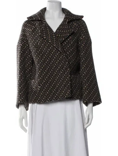 Pre-owned Dries Van Noten Wool Printed Jacket In Brown