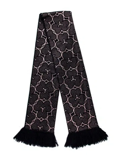 Pre-owned Dries Van Noten Wool Printed Scarf In Blue