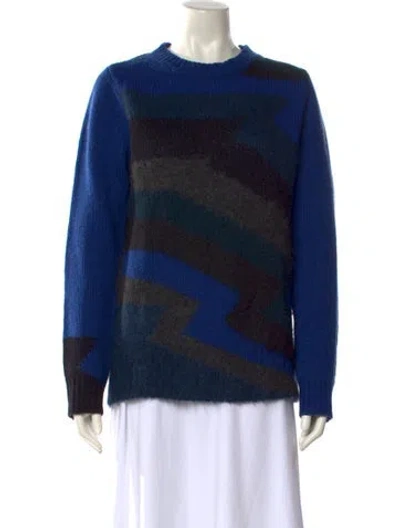 Pre-owned Dries Van Noten Wool Printed Sweater In Blue