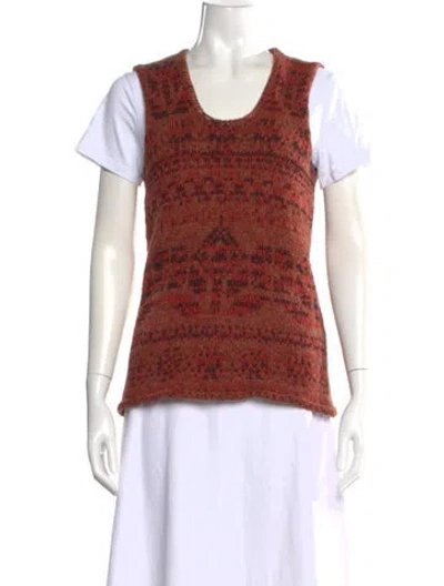 Pre-owned Dries Van Noten Wool Printed Sweater In Brown