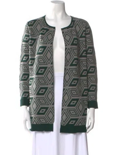 Pre-owned Dries Van Noten Wool Printed Sweater In Green