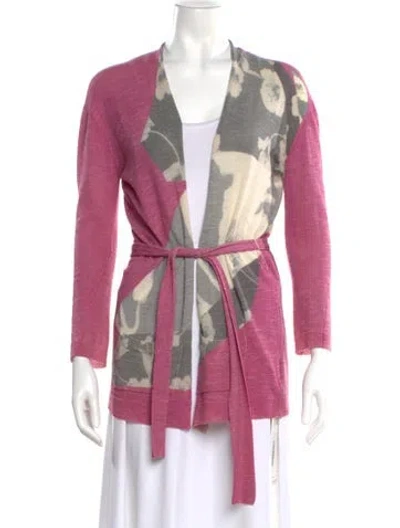 Pre-owned Dries Van Noten Wool Printed Sweater In Pink