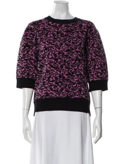 Pre-owned Dries Van Noten Wool Printed Sweater In Purple