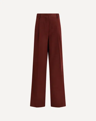 Dries Van Noten Pantaloni Sartoriali In Lana In Burgundy