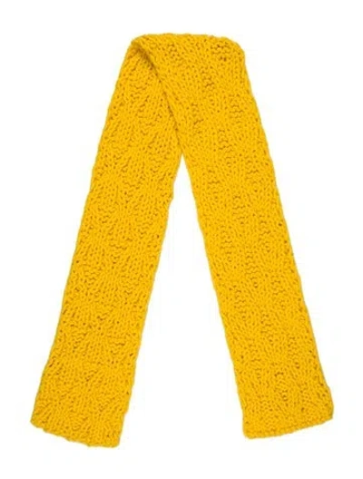 Pre-owned Dries Van Noten Wool Scarf In Yellow