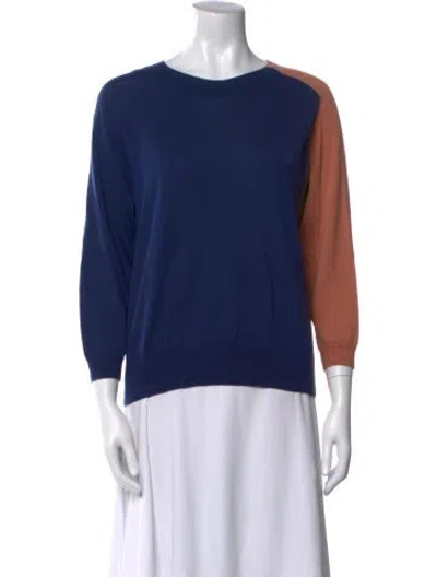 Pre-owned Dries Van Noten Wool Scoop Neck Sweater In Blue