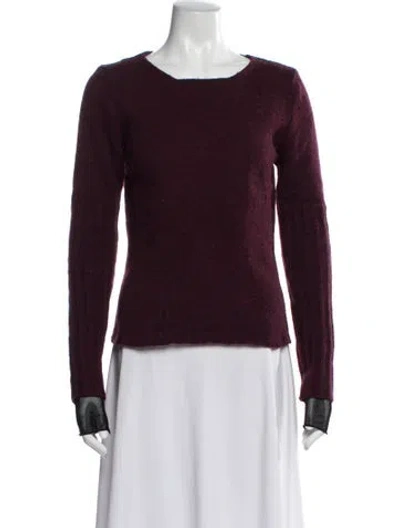 Pre-owned Dries Van Noten Wool Scoop Neck Sweater In Burgundy