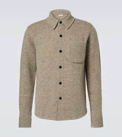 Dries Van Noten Wool Shirt In Grey Melange