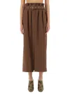 Dries Van Noten Seaches Pleated Wool-gabardine Midi Skirt