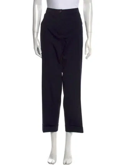 Pre-owned Dries Van Noten Wool Straight Leg Pants In Black