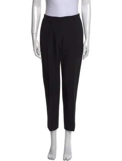 Pre-owned Dries Van Noten Wool Straight Leg Pants In Black