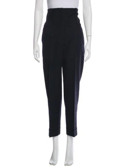 Pre-owned Dries Van Noten Wool Straight Leg Pants In Black